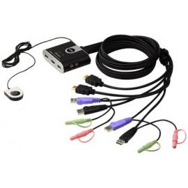 Commutateur écran/clavier/souris ATEN CS724KM - Contrôle Jusqu'à 4 PCs - Switching Sans Frontières - USB